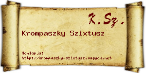 Krompaszky Szixtusz névjegykártya